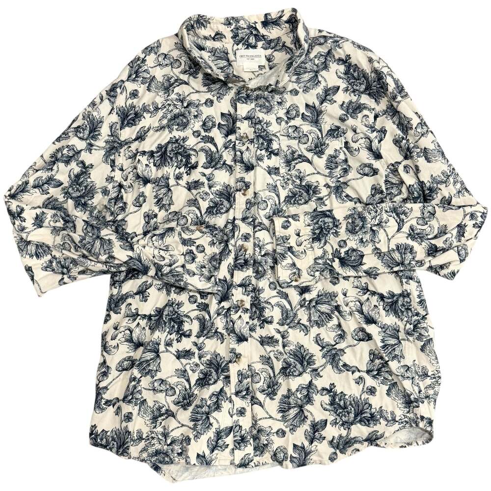 Obey Propaganda XL Floral Toile Button Down Flannel Shirt